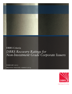 DBRS Recovery Ratings for Non-Investment Grade