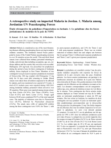 A retrospective study on imported Malaria in Jordan. 1. Malaria