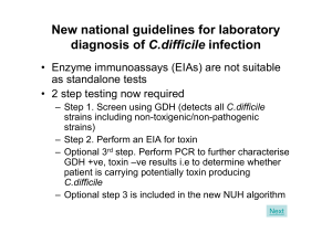 New national guidelines for laboratory diagnosis of C.difficile infection