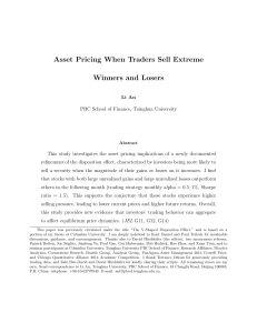 Asset Pricing When Traders Sell Extreme Winners and Losers