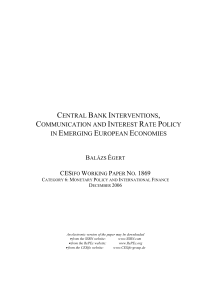 central bank interventions, communication and interest rate policy in