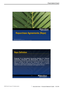 Repurchase Agreements (Repo) - International Islamic Financial