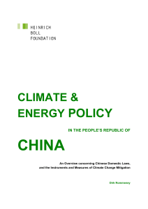 Climate and Energy Policy in the People`s Republic of China