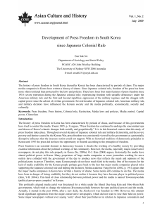 Development of Press Freedom in South Korea since