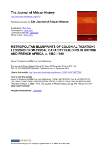 The Journal of African History METROPOLITAN