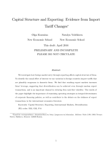 Capital Structure and Exporting