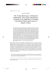 The Value Relevance of Financial Institutions` Fair Value