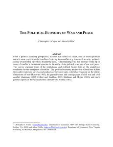 the political economy of war and peace