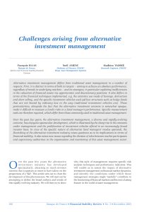 Challenges arising from alternative investment management