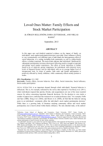 Loved Ones Matter: Family Effects and Stock