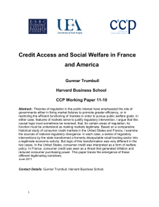 Credit Access and Social Welfare in France and America