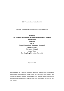 Corporate Environmental Liabilities and Capital Structure Xin Chang