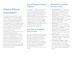 What is Ethical Humanism Sept. 2015