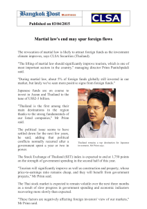 Martial law`s end may spur foreign flows