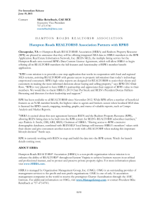 Hampton Roads REALTORS ® Association Partners with RPR