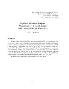 Optimal Inflation Targets, ЕConservativeG Central Banks, and