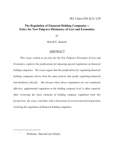 The Regulation of Financial Holding Companies