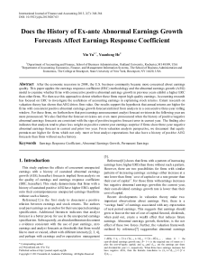 Earnings Response Coefficient, Abnormal Earnings Growth