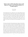 Referee report on Ph.D. dissertation “Essays on the Behavior of