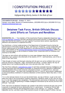 Detainee Task Force, British Officials Discuss Joint Efforts on Torture