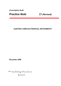 Auditing complex financial instruments