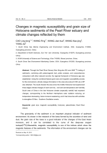 Changes in magnetic susceptibility and grain size of