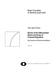 Review of the Differentiated Nature and Scope of Financial Regulation