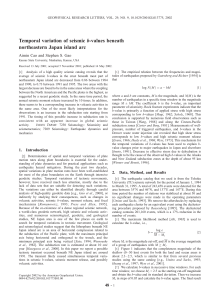 Temporal variation of seismic b-values beneath northeastern Japan