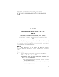 Bermuda Monetary Authority (Collective Investment Scheme