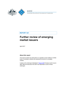 Report REP 521 Further review of emerging market issuers