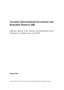 Taxation (International Investment and Remedial Matters) Bill