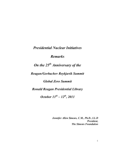 Presidential Nuclear Initiatives