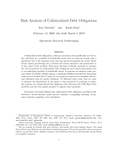 Risk Analysis of Collateralized Debt Obligations