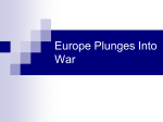 Europe Plunges Into War