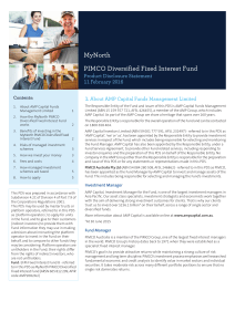 MyNorth PIMCO Diversified Fixed Interest Fund PDS