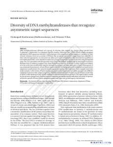 Diversity of DNA methyltransferases that recognize asymmetric