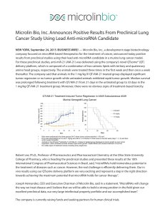 Microlin Bio, Inc. Announces Positive Results From Preclinical Lung