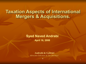 1 Syed Naved Andrabi April 16, 2008 Taxation