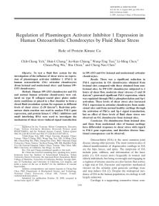 Regulation of plasminogen activator inhibitor 1 expression in human
