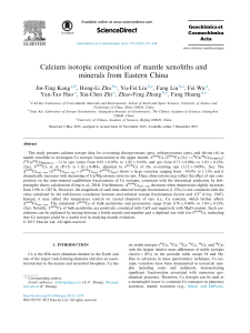Calcium isotopic composition of mantle xenoliths and minerals from