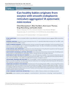 Can healthy babies originate from oocytes with smooth endoplasmic