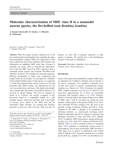 Molecular characterization of MHC class II in a nonmodel anuran