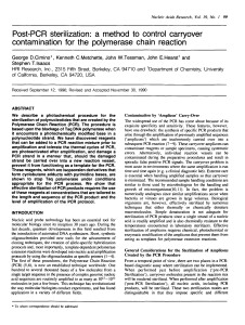 Post-PCR sterilization: a method to control carryover contamination
