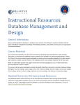 Instructional Resources: Database Management