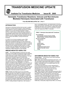 Hemolytic Transfusion Reactions: Immune and Non