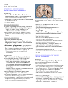 SDL 10 Intracranial Hemorrhage HYPERTENSIVE CEREBROVASCULAR