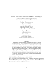 Limit theorems for conditioned multitype Dawson