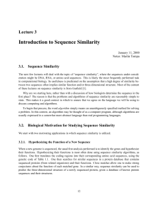 Introduction to Sequence Similarity