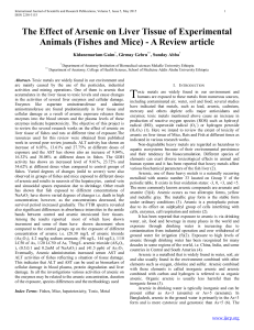 The Effect of Arsenic on Liver Tissue of Experimental Animals