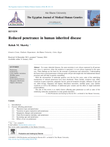 Reduced penetrance in human inherited disease